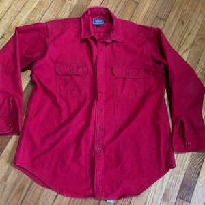 VTG Woolrich Classic Red Button Up  Flannel Shirt 100% Cotton Sz XL